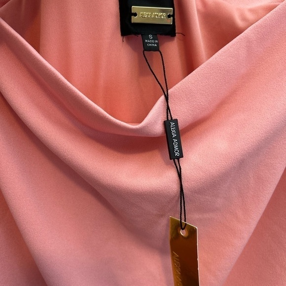 Alexia ADMOR Draped One-Shoulder Jumpsuit on pink blush - Picture 15 of 16